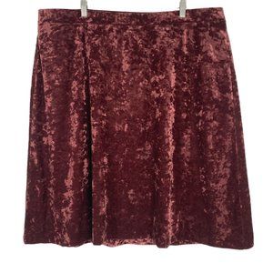 J. Jill Pull On Skirt Velvet Burgundy Polyester Spandex Women's 3X